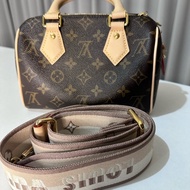 （限時降價）LV 老花粉肩帶 Speedy20波士頓包 手提單肩斜挎包