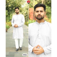 Traditional Chikan Work Men Kurta With Pant Kurta Lelaki Gaya Bolywood Pakistan Style Kurta