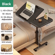 Furniture Meja Laptop Lipat Adjustable Meja Belajar Portable dengan Roda Meja Serbaguna