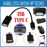 Kabel OTG USB Type C untuk HP Tecno Spark GO 1S 30 20 10 PRO Camon 40 30 20 Pop 9 8 7 Pova 5 4 3 Pha