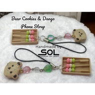 BEAR COOKIES & DANGO / PHONE STRAP / PHONE CHARM / GIFT / NEW/ FASHION / SHADOWOFLIGHT/ SOL / LOVE /
