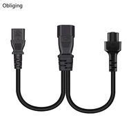 BLING IEC C14 Male Plug Extension Power Cable to IEC320-C13+C5 Female Extension Line