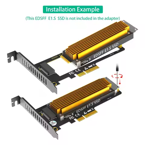 AP-Short SSD E1. S Adapter For Nvme Ruler 1U GEN-Z EDSFF PCI-E 4.0 4X With Heat Sink 9.5Mm 15Mm 25Mm