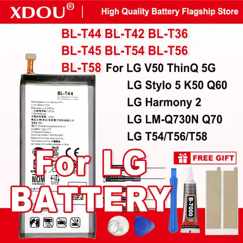 BL-T42 BL-T44 BL-T36 BL-T45 BL-T54 BL-T56 BL-T58 Battery For LG V50 ThinQ 5G LG Stylo 5 K50 Q60 Harm