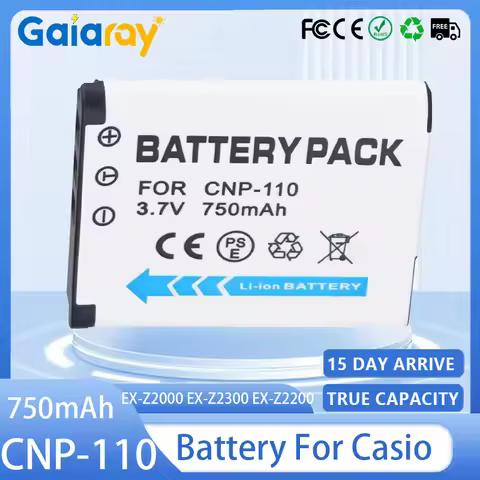 CNP-110 Camera Battery 750mAH CNP110 Rechargeable Battery for Casio EX-Z2000 EX-Z2300 EX-Z2200 EX-ZR