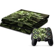 Protective Game Player and Controller Skin Sticker with Plant Pattern for Sony PlayStation 4