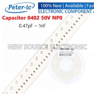 (50pcs) 0402 SMD 50V NP0 Capacitor 0.47pF-1nF 0.68pF 1pF 1.2pF 2.2pF 3.3pF 4.7pF 5.6pF 6.8