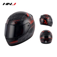 🏍️HNJ Full Face Helmet Malaysia Murah Anti-fog Motorcycle Helmet Motor Black&amp;Red COD