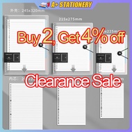 Binder Notebook A5/B5/A4 Loose Leaf Core Papers Refillable Coil Refill Cover Notepads 60sheets book