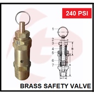 [VALVE] 16BARS, 240PSI BRASS SAFETY VALVE WITH ADJUSTABLE 3BAR TO 16BARS , PER PIECE