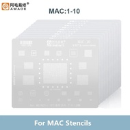 10pcs/set AMAOE MAC1-10 BGA Reballing Stencil Template for MAC Notebook SR23G CPU SSD DDR SR2ZY EN E