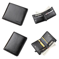 Men Wallet Short Vertical Vintage Slim PU Leather Glossy Zipper Credit Card with Men Wallet