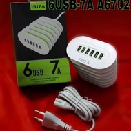 Travel Charger IBIZA 6 ports Usb 7A charging smartphone tablet
