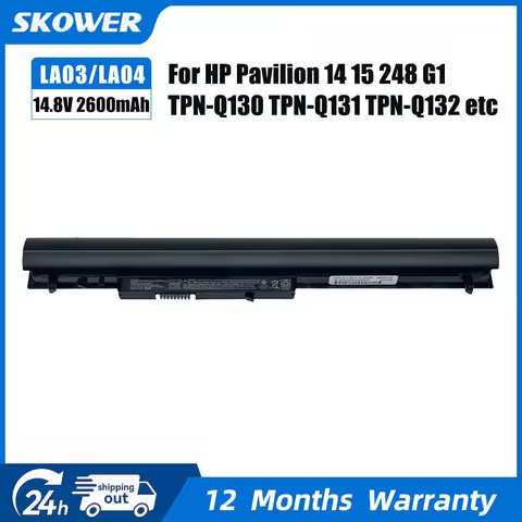 HP Battery LA04 For SKOWER LA03 LA04 Battery For HP Pavilion 14 15 248 340 350 G1 TPN-Q131 TPN-Q132 