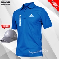 Bonus Topi !!! Kaos polo distro Eiger Text kirka Putih premium Kaos Kerah Lengan Pendek Pria Dewasa