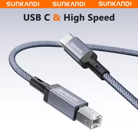 SUNKANDI USB B to USB C Printer Cable, Type B to Type C Printer Cord for MacBook Pro, Air, MIDI Cabl