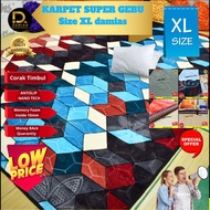 Karpet Gebu Alisha Damias Saiz XL Carpet Anti Slip span tebal berkualiti