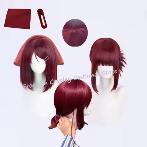 in stock Yamada Cosplay Wig Headwear Anime Smoking Behind the Supermarket with You Women Red Hair Ya