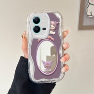 VIVO V25 V25E 5G For Mirror Cream Soft Casing Cute Softcase Cartoon Full Hp Butterfly Kesing Cassing