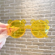 Trendy Children Fashion Cute Bear Ear Colored Glasses For Boys Girls Outdoor Street Photography Fash