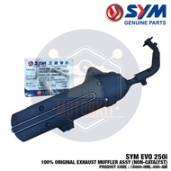 SYM EVO 250i 100% ORIGINAL EXHAUST MUFFLER ASSEMBLY NON-CATALYST EXZOS 18000-HML-000-AM