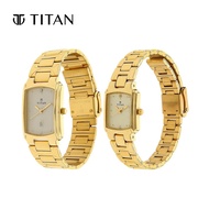 Titan Champagne Dial Analog Couple Watches 19552955YM02