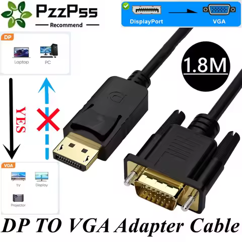 DP TO VGA Cable DisplayPort to VGA Adapter Conversion HD Video Cable For TV Monitor Laptop Computer 