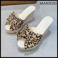 MANXIXI Thời Trang Phụ Nữ Nêm Giày Cao Gót 3.93 Inches Nơ Xinh Đẹp Dép (Kích Thước 35-43)