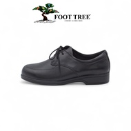 Foot Tree Ladies Leather Laced Wedge Shoes [042-21] - Black