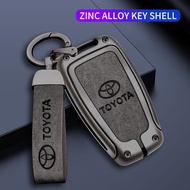 Zinc Alloy Car Remote Key Case Cover Shell Fob For Toyota Prius Camry Corolla CHR CH-R RAV4 Land Cruiser Prado Highlander Keychain Auto Accessories