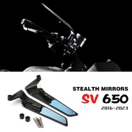 for SUZUKI SV650 Accessories Stealth Mirrors SV 650 Adjustable Winglet Rearview Mirror For SUZUKI SV