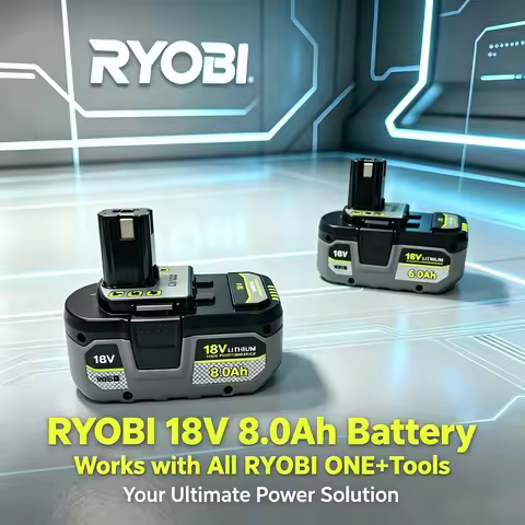 RYOBI ONE+ 18V 8.0Ah Lithium Battery High Capacity Long Working Time Fit All RYOBI 18V ONE+ Power To
