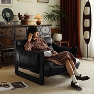 Designer Single Retro Light Luxury Sofa Chair Living Room Oil Wax Leather Leisure Home Jersey Island