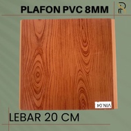 Plafon PVC coklat tua motif kayu jati 8mm / termurah dan berkualitas