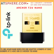 TP-LINK Tplink Archer T2U Nano AC600 633Mbps Wireless Wifi USB Adapter Dual Band 2.4GHz 5GHz USB 2.0