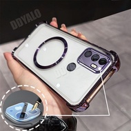 【With Lens Film】Airbag Casing For OPPO A53 2020 A33 Soft Phone Case With Magnetic Suction Transparen
