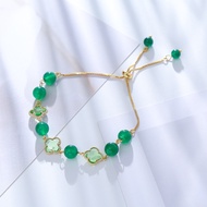 Lucky Four-leaf Clover Agate Bracelet Four-leaf Clover Bracelet Agate Bracelet Bracelet Female All-m