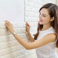 Wallpaper Dinding 3D / Wallpaper Motif Batu Bata Foam Ukuran 70x77cm