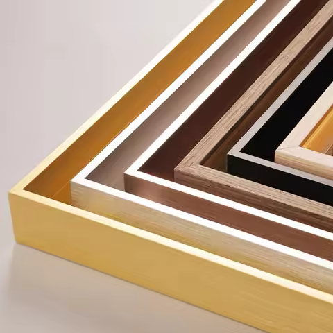 Aluminum Photo Frames for Wall Art , Unassembled Picture Frame, No Glass Oil Painting Frame, Metal P