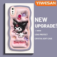 YIWESAN เคสสำหรับ Realme 3 Pro เคส3i Realme น่ารักลาย Kuromi มีสีสันลายครีมคลื่นเคสโทรศัพท์โปร่งใสนิ่มปกป้องกล้องเคสใสซิลิโคนฝาครอบโทรศัพท์