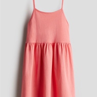 H&M Cotton Fabric Dress Spaghetti Strap Pink-Orange Size 1-2 Years/6-8 Years