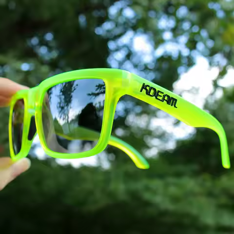 2025 Kdeam Original Brand Design Polarized Sunglasses for Women Men Fluorescent Yellow frame Trendy 