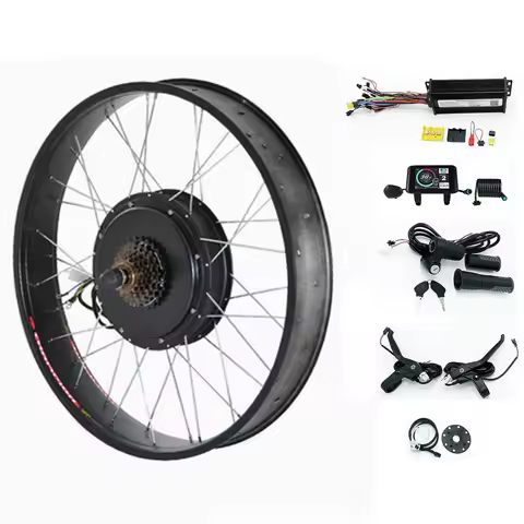 48V/52V/60V 1500W Powerful eBike Electric bike Fat Wheel Conversion Kits 20/24/26x4.0" with 3-mode c