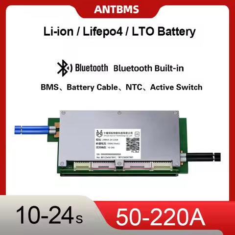 SMART BMS ANT10-24S 50-220A 60V 72V 96V BMS For LI-ion Lifepo4 Battery Ensure Voltage Balance for El