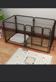 黑色 大狗狗圍欄 Dog fence 狗籠  兔籠 貓籠 dag cage 狗圍欄狗狗圍欄狗欄 家用室 內中型犬狗欄寵物栅欄 自由組合隔離欄 Dog Cage