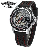 ＆ Winner Mens Stylish Casual Skeleton Silicone Automatic Watch 【Hot selling】