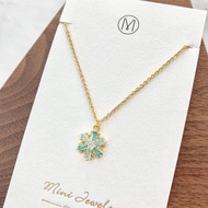 【精緻禮盒】18K注金鋯石雪花項鍊 交換禮物 冬天 精緻節