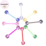 TR  8PCS/Set Colorful Glitters Acrylic Barbell Ball Tongue Rings Piercing Jewelry n