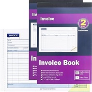 Invoice Book 2-Part Carbonless Form Horizontal Sales Slip Features a Wraparound Cover 5-9/16 x 8-7/1
