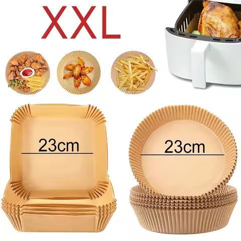 Large Air Fryer Disposable Paper Liner 23cm Non-stick Airfryer Parchment Special Baking Paper for 3-